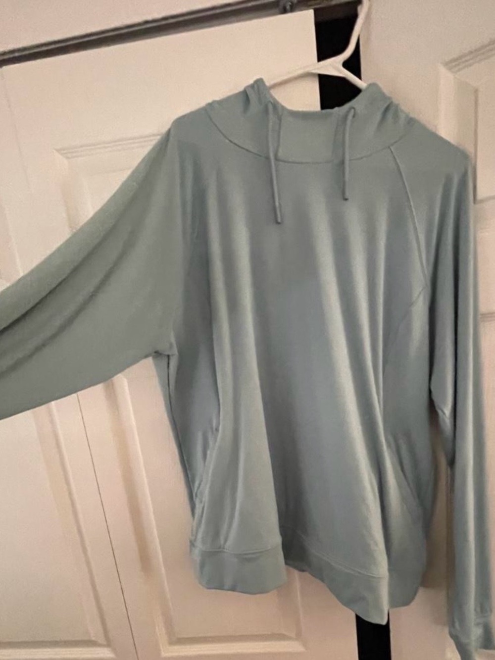 Unisex Light Blue Hooded Pullover Sweatshirt